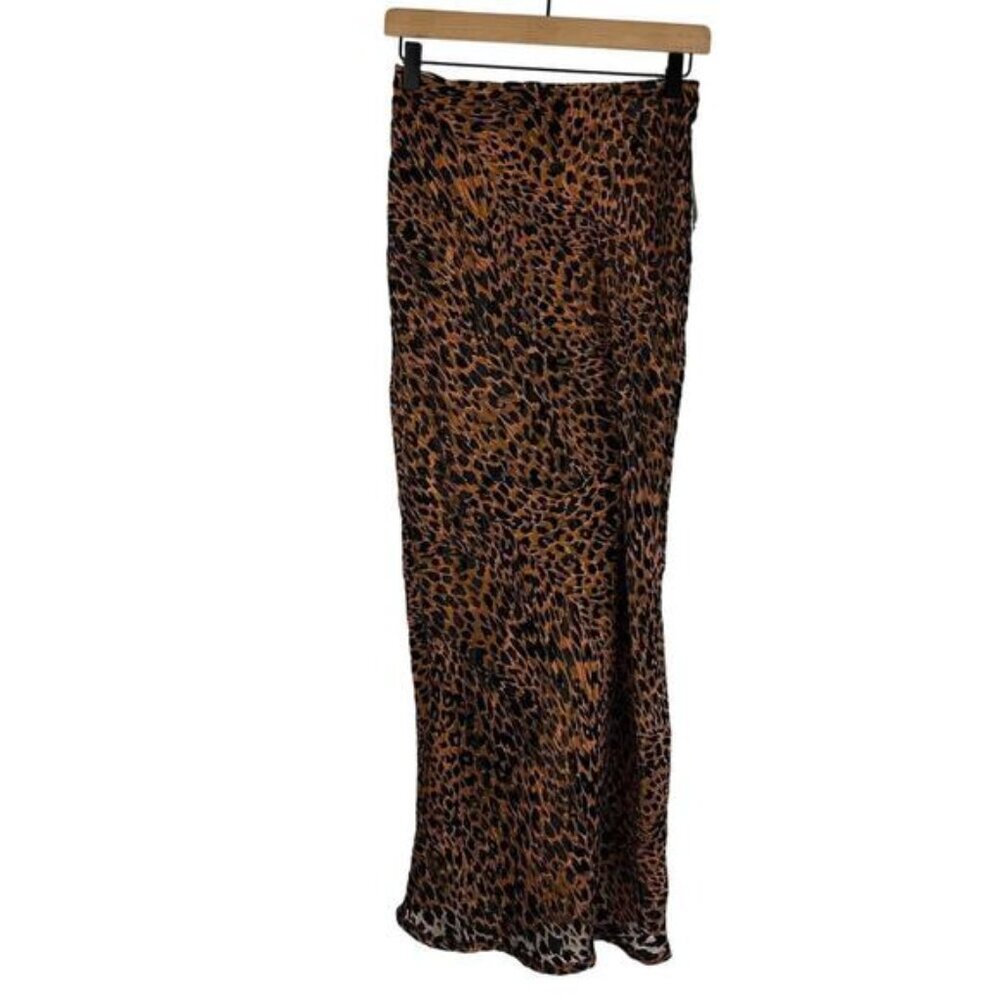 NWT Nasty Gal Leopard Lined Sheer Skirt Size 4 boho, funky, punk, minimalist